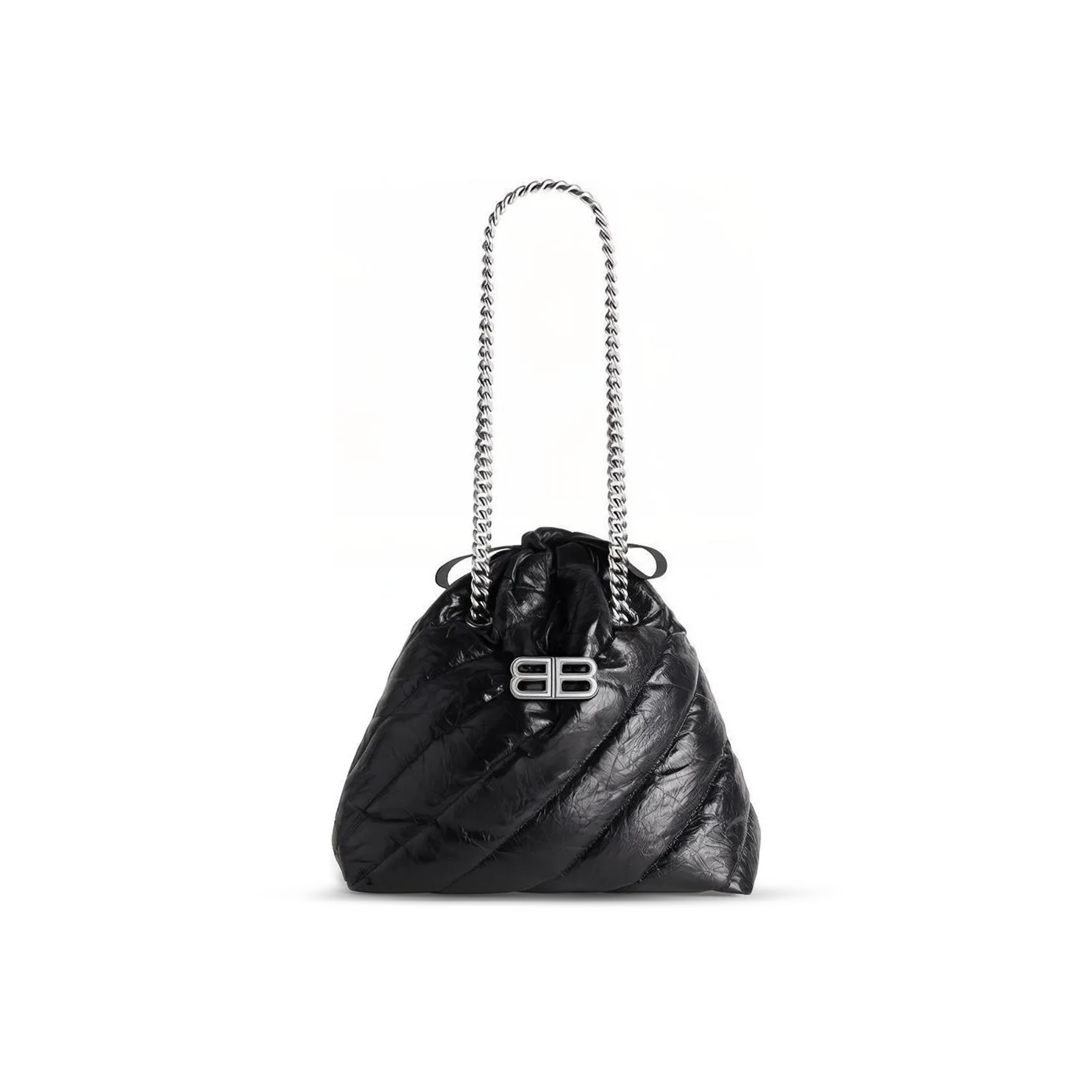 BALENCIAGA WOMEN'S CRUSH TOTE BAG SMALL IN BLACK 742942210J01000 (25.9*23.8*9.9cm)
